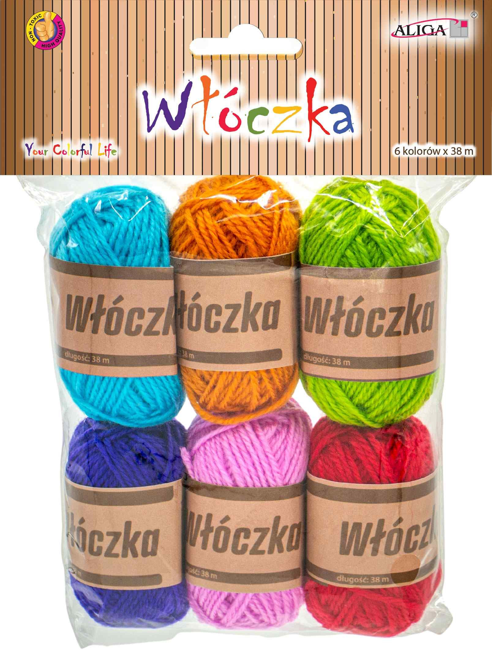 Włóczka 38m WL-9410 (6) mix kol. Aliga
